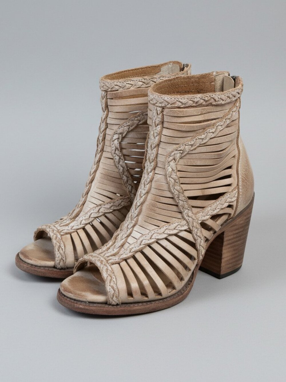 Freebird tan leather Bela booties, size 9